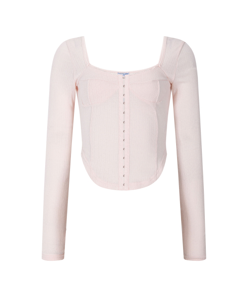 PLEASENOFOLLOW(プリーズノーフォロー)の「Joan Corset Long Sleeve Top (Pink)(Tシャツ/カットソー・レディース・その他・FREE)」の2枚目の写真