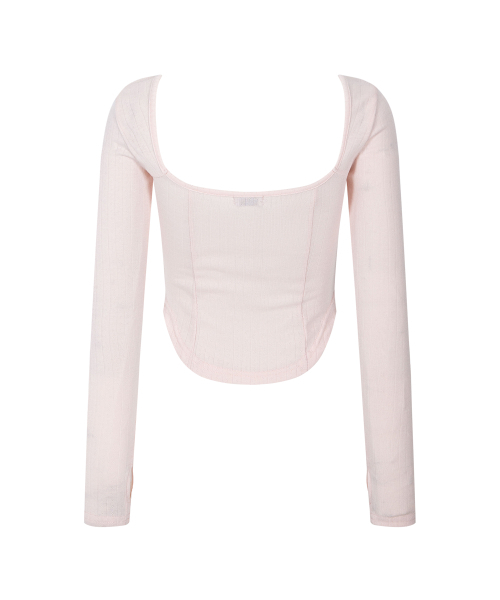 PLEASENOFOLLOW(プリーズノーフォロー)の「Joan Corset Long Sleeve Top (Pink)(Tシャツ/カットソー・レディース・その他・FREE)」の3枚目の写真