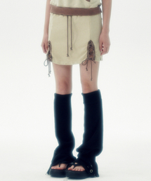 runningHIGH（ランニングハイ）の「ウォッシュドスウェットミニスカート[ベージュ]（スカート）」