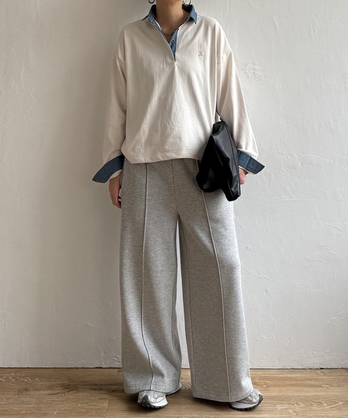 LBC（エルビーシー）の「ミニロゴ刺繍ラガープルオーバー（Tシャツ/カットソー・レディース・ネイビー/オフホワイト/ライトピンク・M）」の9枚目の写真