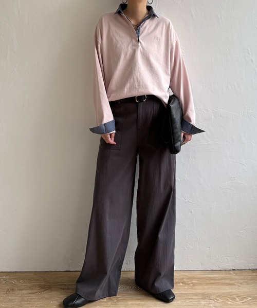 LBC（エルビーシー）の「ミニロゴ刺繍ラガープルオーバー（Tシャツ/カットソー・レディース・ネイビー/オフホワイト/ライトピンク・M）」の10枚目の写真