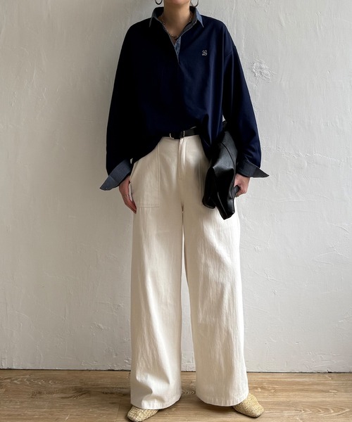 LBC（エルビーシー）の「ミニロゴ刺繍ラガープルオーバー（Tシャツ/カットソー・レディース・ネイビー/オフホワイト/ライトピンク・M）」の13枚目の写真