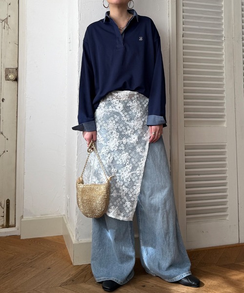 LBC（エルビーシー）の「ミニロゴ刺繍ラガープルオーバー（Tシャツ/カットソー・レディース・ネイビー/オフホワイト/ライトピンク・M）」の18枚目の写真