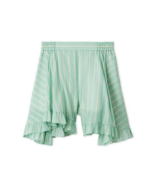 FRAY I.D（フレイアイディー）の「フリルヘムストライプショートパンツ（その他パンツ・レディース・ブルー/グリーン/ピンク・F）」の2枚目の写真