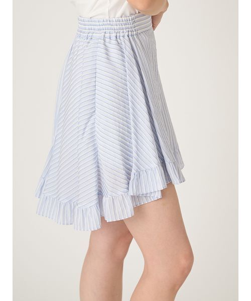 FRAY I.D（フレイアイディー）の「フリルヘムストライプショートパンツ（その他パンツ・レディース・ブルー/グリーン/ピンク・F）」の5枚目の写真