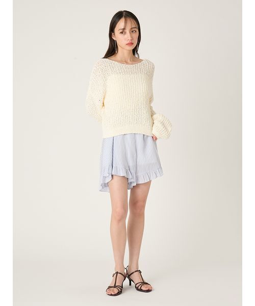 FRAY I.D（フレイアイディー）の「フリルヘムストライプショートパンツ（その他パンツ・レディース・ブルー/グリーン/ピンク・F）」の8枚目の写真