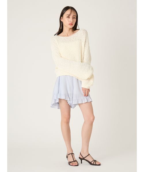 FRAY I.D（フレイアイディー）の「フリルヘムストライプショートパンツ（その他パンツ・レディース・ブルー/グリーン/ピンク・F）」の9枚目の写真