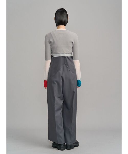 UN3D.（アンスリード）の「SHEER DOCKING SHORT KT CD / シアードッキングショートニットカーディガン（カーディガン/ボレロ・レディース・グレー/ブラック・38/36）」の5枚目の写真