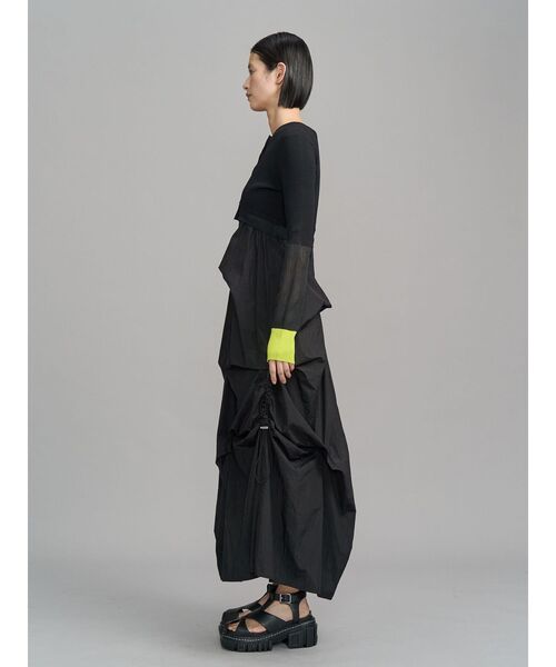 UN3D.（アンスリード）の「SHEER DOCKING SHORT KT CD / シアードッキングショートニットカーディガン（カーディガン/ボレロ・レディース・グレー/ブラック・38/36）」の10枚目の写真