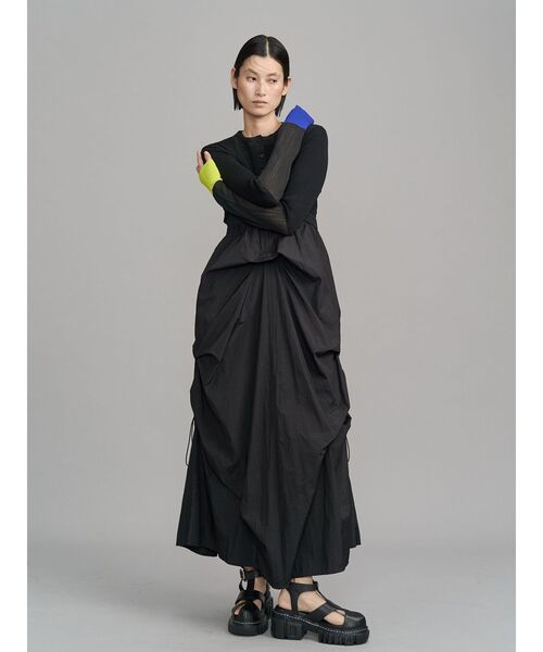 UN3D.（アンスリード）の「SHEER DOCKING SHORT KT CD / シアードッキングショートニットカーディガン（カーディガン/ボレロ・レディース・グレー/ブラック・38/36）」の13枚目の写真