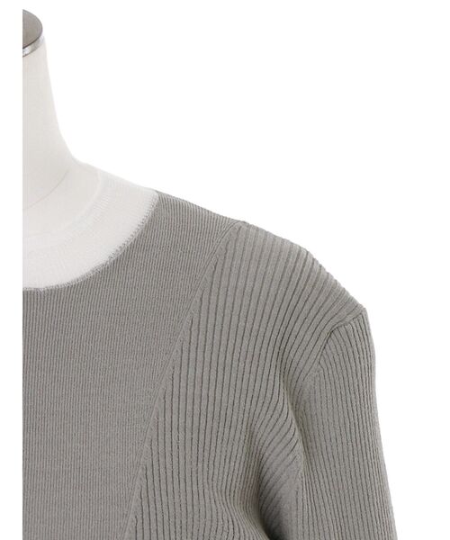 UN3D.（アンスリード）の「SHEER DOCKING SHORT KT CD / シアードッキングショートニットカーディガン（カーディガン/ボレロ・レディース・グレー/ブラック・38/36）」の18枚目の写真