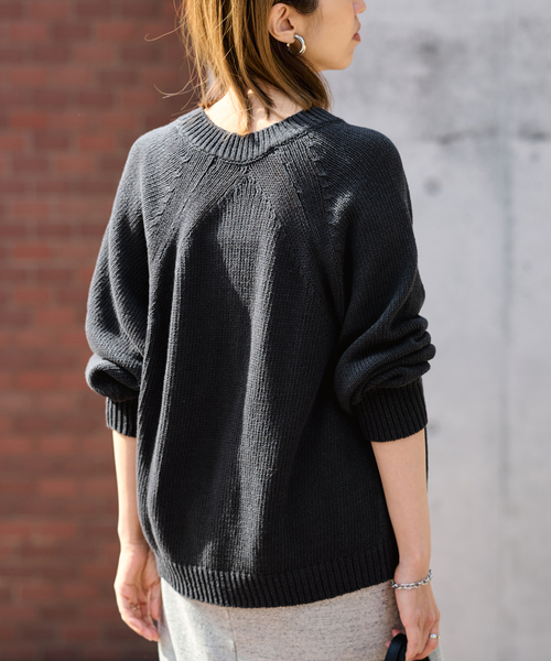 FRAMeWORK（フレームワーク）の「≪追加≫リネンコットンラグランニット（ニット/セーター・レディース・スミクロ/ベージュ/ホワイト・FREE）」の8枚目の写真