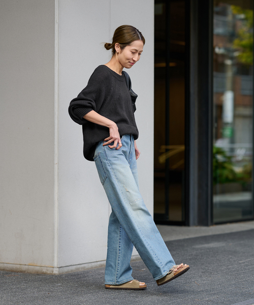 FRAMeWORK（フレームワーク）の「≪追加≫リネンコットンラグランニット（ニット/セーター・レディース・スミクロ/ベージュ/ホワイト・FREE）」の10枚目の写真