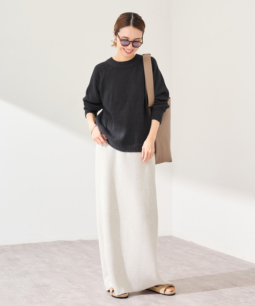 FRAMeWORK（フレームワーク）の「≪追加≫リネンコットンラグランニット（ニット/セーター・レディース・スミクロ/ベージュ/ホワイト・FREE）」の14枚目の写真