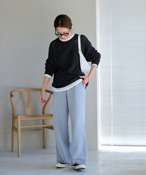 FRAMeWORK（フレームワーク）の「≪追加≫リネンコットンラグランニット（ニット/セーター・レディース・スミクロ/ベージュ/ホワイト・FREE）」の16枚目の写真