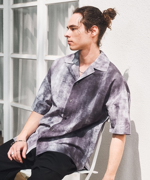 CASPER JOHN(キャスパージョン)の「Color graphic shirts/カラーグラフィックシャツ(シャツ/ブラウス・メンズ・ピンク/ブラック・SMALL/X-SMALL/LARGE/MEDIUM)」の1枚目の写真