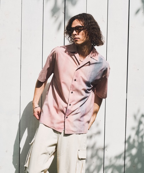CASPER JOHN(キャスパージョン)の「Color graphic shirts/カラーグラフィックシャツ(シャツ/ブラウス・メンズ・ピンク/ブラック・SMALL/X-SMALL/LARGE/MEDIUM)」の9枚目の写真