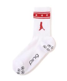 the HOUSE｜ザハウスのレッグウェア（レッド/赤色系・ワンポイント