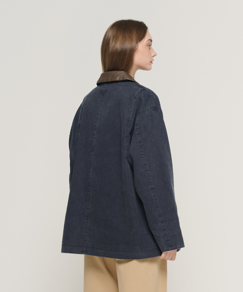 CARGOBROS FOR WOMAN(カーゴブロスフォーウィメン)の「配色カラー ポケット ワーク デニムジャケット (濃紺)(デニムジャケット・レディース・その他・FREE)」の3枚目の写真