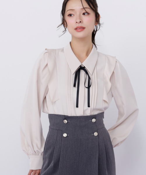 JILL by JILL STUART(ジルバイジルスチュアート)の「リボン付きピンタックブラウス(シャツ/ブラウス・レディース・ピンク/ホワイト系その他/ブルー・FREE)」の14枚目の写真