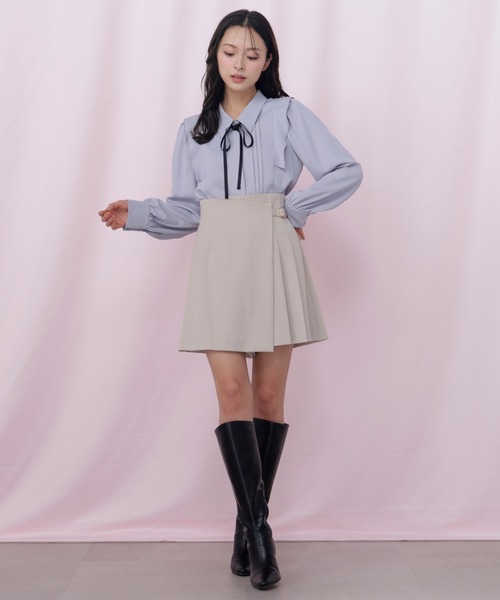 JILL by JILL STUART(ジルバイジルスチュアート)の「リボン付きピンタックブラウス(シャツ/ブラウス・レディース・ピンク/ホワイト系その他/ブルー・FREE)」の9枚目の写真