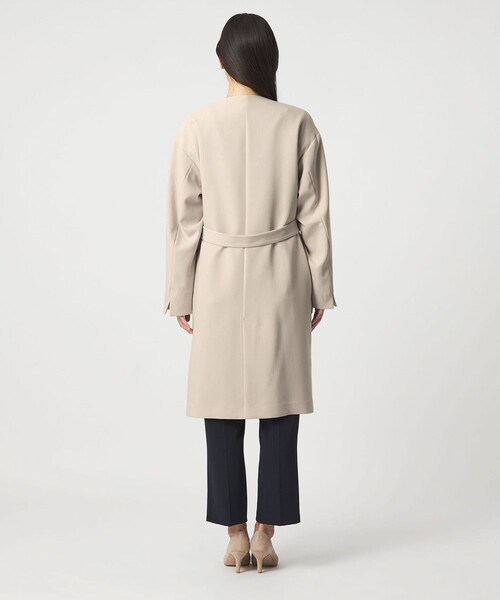 A DAY IN THE LIFE UNITED ARROWS(アデイインザライフユナイテッドアローズ)の「ダブルクロス ノーカラー ベルトコート<A DAY IN THE LIFE>(その他アウター・レディース・ブラック/ネイビー/ナチュラル・36/38)」の7枚目の写真