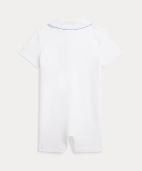 POLO RALPH LAUREN CHILDRENSWEAR(ポロ ラルフ ローレン チルドレンズウェア)の「エンブロイダリーカラー コットン ショートオール(ロンパース・キッズ・ホワイト・12M/9M)」の2枚目の写真