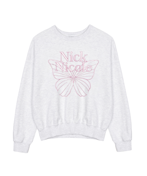 NICK&NICOLE（ニックアンドニコール）の「VOLUME BUTTERFLY SIGNATURE SWEATSHIRT_MELANGE LIGHT PINK（スウェット・レディース・その他・FREE）」の4枚目の写真