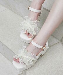 MAJESTIC LEGON | パールフリルボリュームサンダル(サンダル)