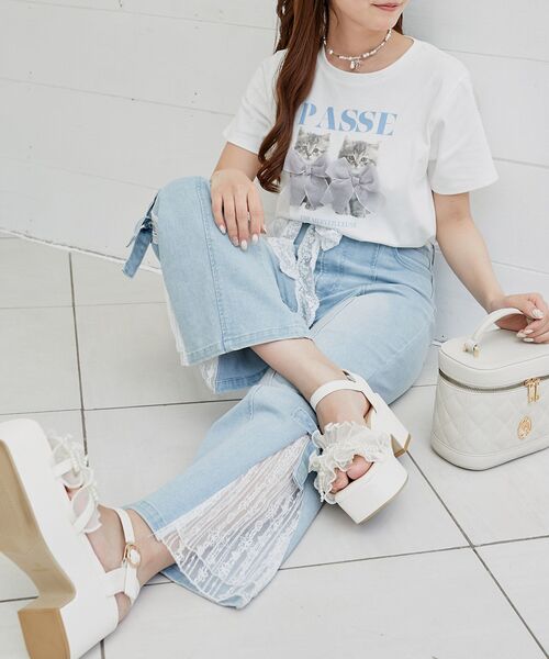 MAJESTIC LEGON（マジェスティックレゴン）の「パールフリルボリュームサンダル（サンダル・レディース・グレー/アイボリー/グレイッシュベージュ/ブラック・SMALL/MEDIUM/LARGE/X-LARGE）」の9枚目の写真