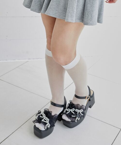 MAJESTIC LEGON（マジェスティックレゴン）の「パールフリルボリュームサンダル（サンダル・レディース・グレー/アイボリー/グレイッシュベージュ/ブラック・SMALL/MEDIUM/LARGE/X-LARGE）」の18枚目の写真