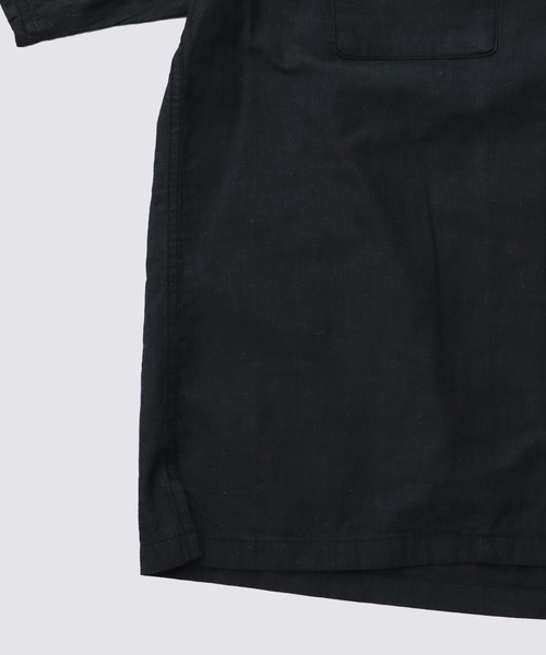 FIDELITY（フィデリティ）の「LINEN BLEND CHAMBRAY SHIRT / 半袖シャンブレシャツ（シャツ/ブラウス・メンズ・ネイビー/ブラック・MEDIUM/LARGE）」の5枚目の写真