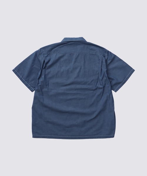 FIDELITY（フィデリティ）の「LINEN BLEND CHAMBRAY SHIRT / 半袖シャンブレシャツ（シャツ/ブラウス・メンズ・ネイビー/ブラック・MEDIUM/LARGE）」の9枚目の写真