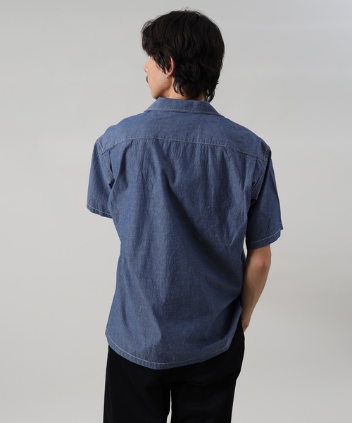 FIDELITY（フィデリティ）の「LINEN BLEND CHAMBRAY SHIRT / 半袖シャンブレシャツ（シャツ/ブラウス・メンズ・ネイビー/ブラック・MEDIUM/LARGE）」の11枚目の写真