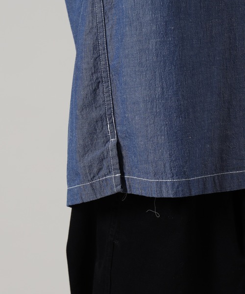 FIDELITY（フィデリティ）の「LINEN BLEND CHAMBRAY SHIRT / 半袖シャンブレシャツ（シャツ/ブラウス・メンズ・ネイビー/ブラック・MEDIUM/LARGE）」の13枚目の写真