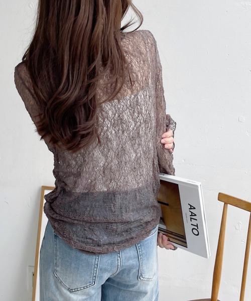 Ada.(エイダ)の「クラシカル レース シアー シャツ(シャツ/ブラウス・レディース・ブラック/グレイッシュベージュ/オフホワイト・FREE)」の17枚目の写真