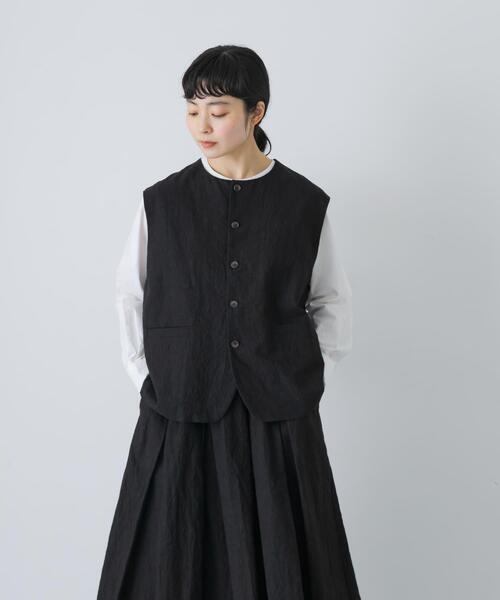 かぐれ（カグレ）の「リネンコットンワイドベスト（ベスト・レディース・チャコールグレー/ブラック・FREE）」の15枚目の写真