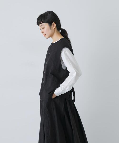 かぐれ（カグレ）の「リネンコットンワイドベスト（ベスト・レディース・チャコールグレー/ブラック・FREE）」の17枚目の写真