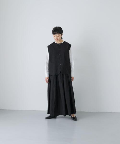 かぐれ（カグレ）の「リネンコットンワイドベスト（ベスト・レディース・チャコールグレー/ブラック・FREE）」の19枚目の写真