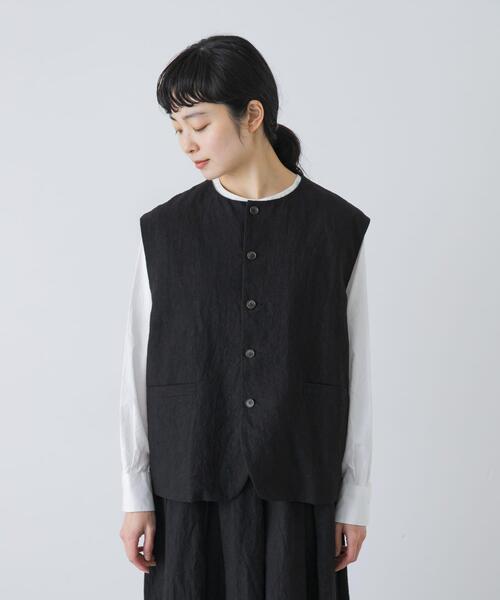 かぐれ（カグレ）の「リネンコットンワイドベスト（ベスト・レディース・チャコールグレー/ブラック・FREE）」の21枚目の写真