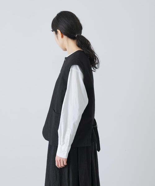 かぐれ（カグレ）の「リネンコットンワイドベスト（ベスト・レディース・チャコールグレー/ブラック・FREE）」の22枚目の写真