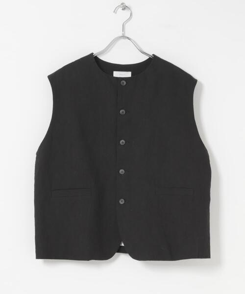 かぐれ（カグレ）の「リネンコットンワイドベスト（ベスト・レディース・チャコールグレー/ブラック・FREE）」の8枚目の写真