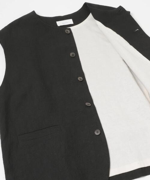 かぐれ（カグレ）の「リネンコットンワイドベスト（ベスト・レディース・チャコールグレー/ブラック・FREE）」の10枚目の写真