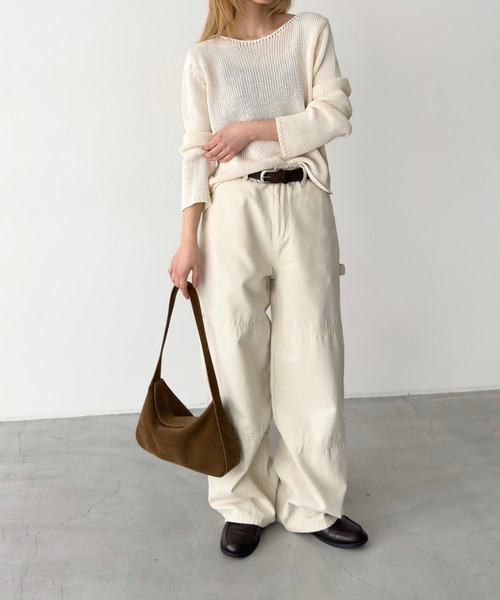 CANAL JEAN(キャナルジーン)の「El mar キャンバスダブルニーパンツ(その他パンツ・レディース・クリーム/ブラック・MEDIUM/SMALL)」の6枚目の写真