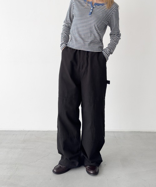 CANAL JEAN(キャナルジーン)の「El mar キャンバスダブルニーパンツ(その他パンツ・レディース・クリーム/ブラック・MEDIUM/SMALL)」の7枚目の写真