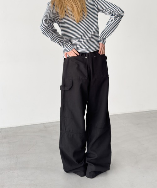 CANAL JEAN(キャナルジーン)の「El mar キャンバスダブルニーパンツ(その他パンツ・レディース・クリーム/ブラック・MEDIUM/SMALL)」の8枚目の写真