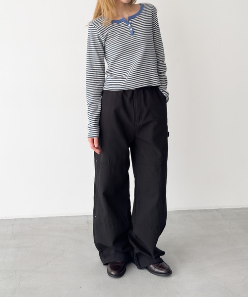 CANAL JEAN(キャナルジーン)の「El mar キャンバスダブルニーパンツ(その他パンツ・レディース・クリーム/ブラック・MEDIUM/SMALL)」の9枚目の写真