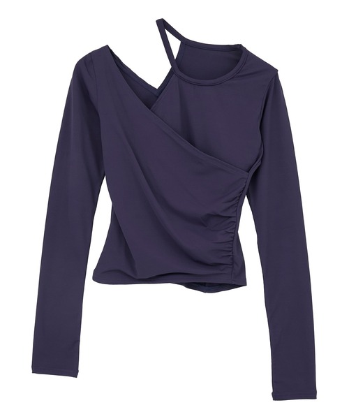 Julier Yoga and Relax(ジュリエヨガアンドリラックス)の「Julier エコシーベア天ロングスリーブプルオーバー(Tシャツ/カットソー・レディース・パープル/オフホワイト/ブラック・FREE)」の3枚目の写真