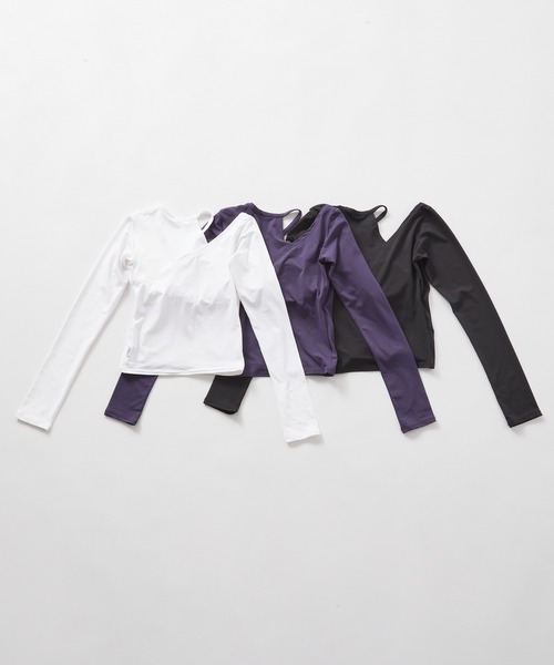 Julier Yoga and Relax(ジュリエヨガアンドリラックス)の「Julier エコシーベア天ロングスリーブプルオーバー(Tシャツ/カットソー・レディース・パープル/オフホワイト/ブラック・FREE)」の6枚目の写真