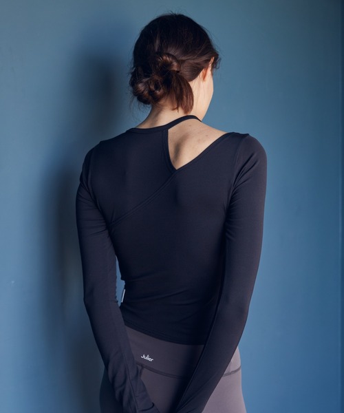 Julier Yoga and Relax(ジュリエヨガアンドリラックス)の「Julier エコシーベア天ロングスリーブプルオーバー(Tシャツ/カットソー・レディース・パープル/オフホワイト/ブラック・FREE)」の11枚目の写真